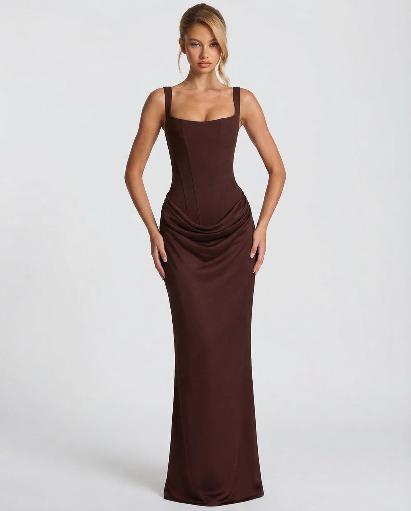 Sukienka maxi Eva Hourglass w kolorze brązowym
